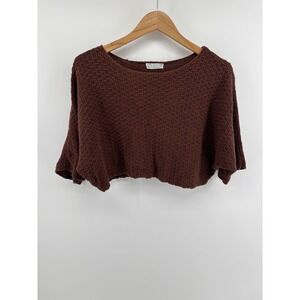 Urban Outfitters Oversized Cropped Short Sleeve Sweater Sz XS Boho Festival